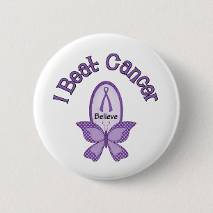 Badge Rond 5 Cm J'ai battu le CANCER