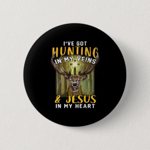 Badge Rond 5 Cm J'Ai Chasse Dans Mes Veines Jésus Dans Mon Coeur