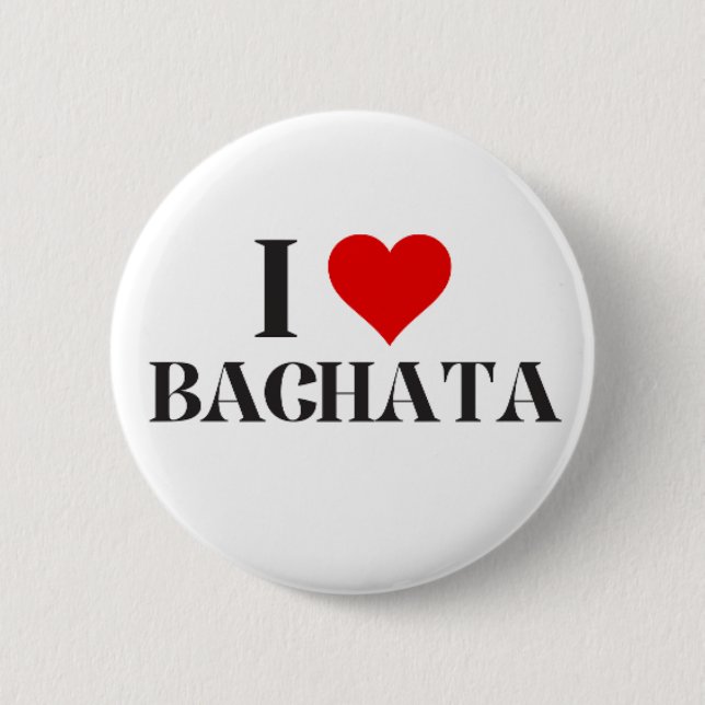 Badge Rond 5 Cm J'ai coeur Bachata bouton (Devant)
