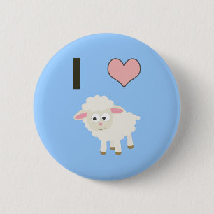 Badge Rond 5 Cm J'ai coeur Sheep