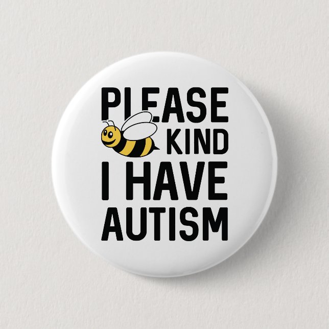 Badge Rond 5 Cm J'ai l'autisme (Devant)