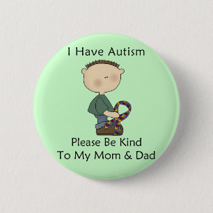 Badge Rond 5 Cm J'ai l'autisme (le garçon)