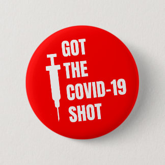 Badge Rond 5 Cm J'Ai Le Covid 19 Aiguille Tiré Silhouette Rouge