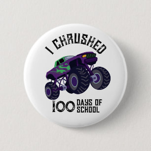 Badge Rond 5 Cm J'ai loué 100 jours de camion monstre vert de l'éc