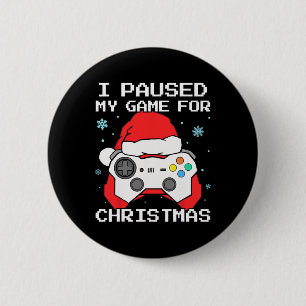 Badge Rond 5 Cm J'ai mis mon jeu en pause pour Noël Rétro Joueur J