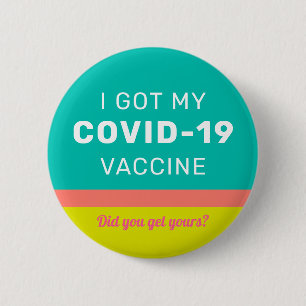 Badge Rond 5 Cm J'ai mon vaccin COVID-19 mignon vacciné