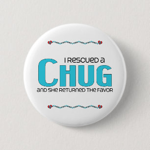 Badge Rond 5 Cm J'ai secouru une conception (femelle) d'adoption