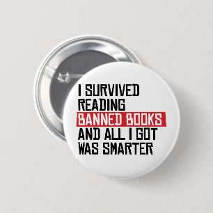 Badge Rond 5 Cm J'ai survécu à la lecture de livres interdits