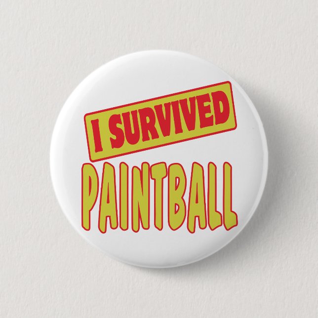 BADGE ROND 5 CM J'AI SURVÉCU AU PEINTBALL (Devant)