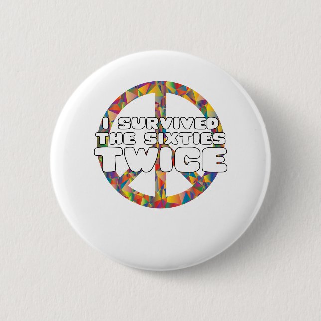 Badge Rond 5 Cm J'Ai Survécu Deux Fois Aux Soixante (Devant)