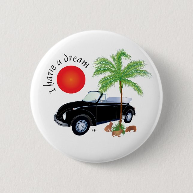 Badge Rond 5 Cm J'ai un bouton de rêve (Devant)