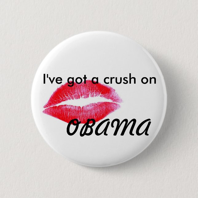 Badge Rond 5 Cm J'ai un écrasement sur Obama (Devant)
