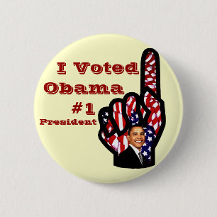 Badge Rond 5 Cm J'ai voté, Barack Obama_