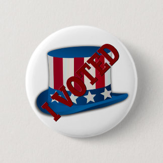 Badge Rond 5 Cm J'Ai Voté Élection Casquette Américain Rouge Blanc