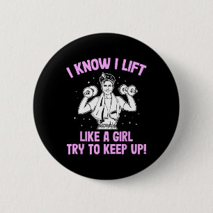 Badge Rond 5 Cm J'Aiguille Comme Une Fille Qui Fait Du Poids