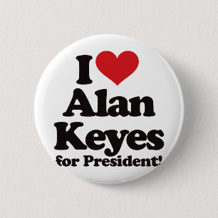 Badge Rond 5 Cm J'aime Alan Keyes pour le président