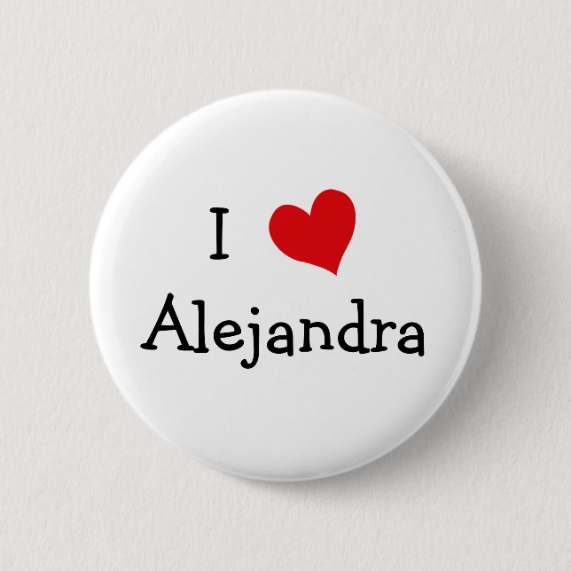 Badge Rond 5 Cm J'aime Alejandra (Devant)
