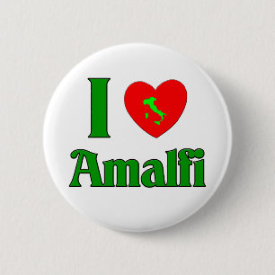 Badge Rond 5 Cm J'aime Amalfi Italie