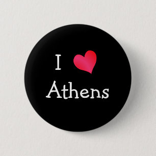 Badge Rond 5 Cm J'aime Athènes