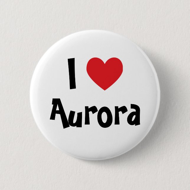 Badge Rond 5 Cm J'aime Aurora (Devant)