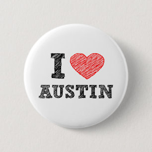 Badge Rond 5 Cm J'aime Austin