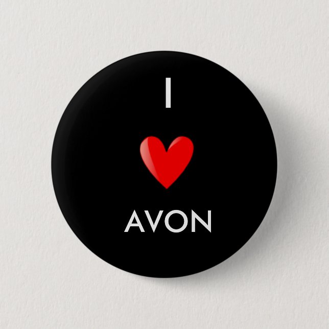 Badge Rond 5 Cm J'aime Avon (Devant)