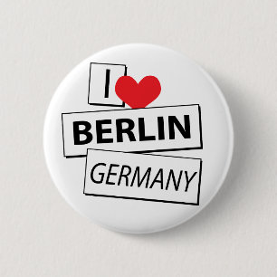Badge Rond 5 Cm J'aime Berlin Allemagne