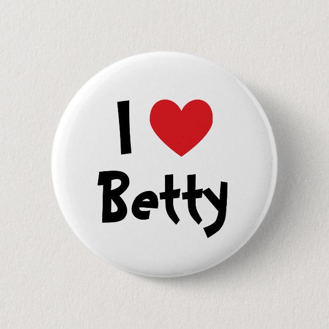 Badge Rond 5 Cm J'aime Betty (Devant)