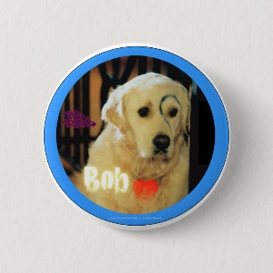 Badge Rond 5 Cm J'aime Bob le chien !