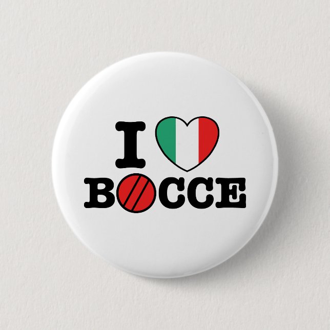 Badge Rond 5 Cm J'aime Bocce (Devant)