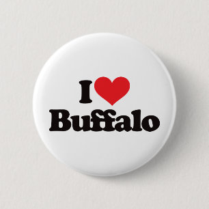 Badge Rond 5 Cm J'aime Buffalo