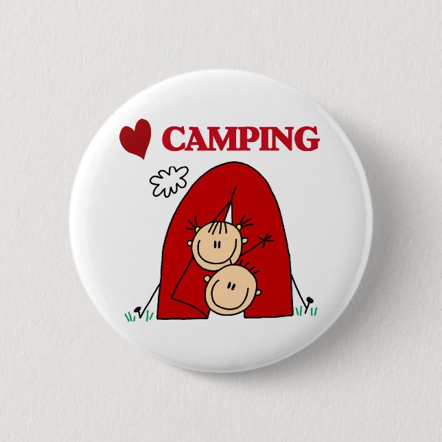 Badge Rond 5 Cm J'aime camper (Devant)