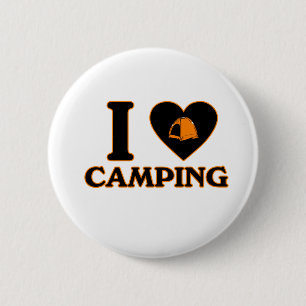 Badge Rond 5 Cm J'aime camper