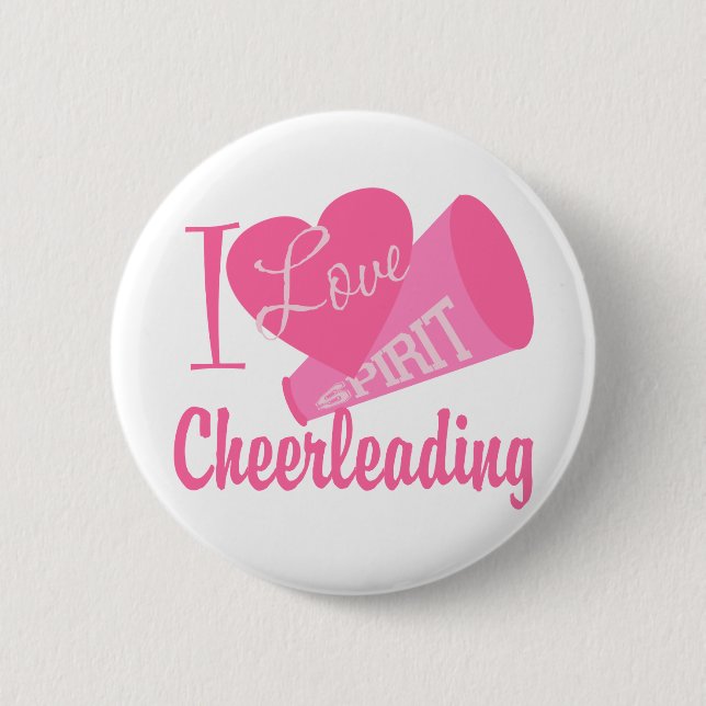 Badge Rond 5 Cm J'Aime Cheerleader (Devant)