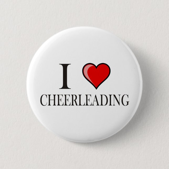 Badge Rond 5 Cm J'aime cheerleading (Devant)
