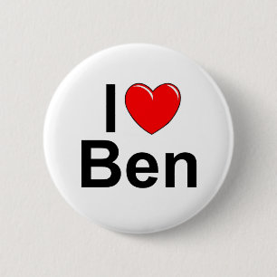 Badge Rond 5 Cm J'aime (coeur) Ben