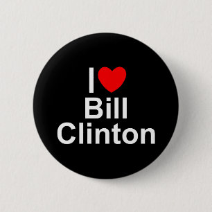 Badge Rond 5 Cm J'aime (coeur) Bill Clinton