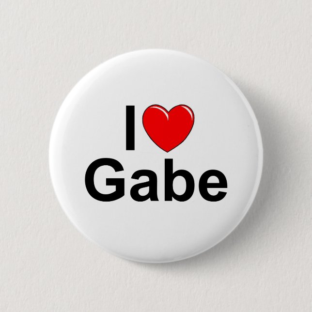 Badge Rond 5 Cm J'aime (coeur) Gabe (Devant)