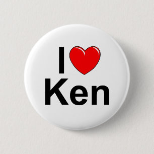 Badge Rond 5 Cm J'aime (coeur) Ken