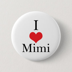 Badge Rond 5 Cm J'aime (coeur) Mimi