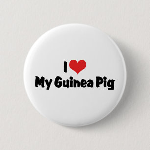 Badge Rond 5 Cm J'aime cœur mon cochon d'Inde