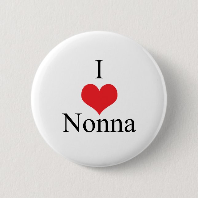 Badge Rond 5 Cm J'aime (coeur) Nonna (Devant)