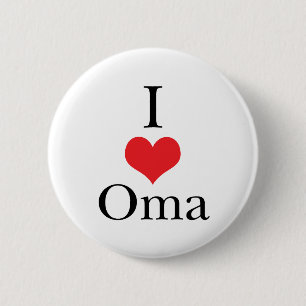 Badge Rond 5 Cm J'aime (coeur) Oma