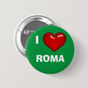 Badge Rond 5 Cm J'AIME (COEUR) ROMA modifiable
