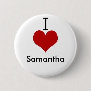 Badge Rond 5 Cm J'aime (coeur) Samantha