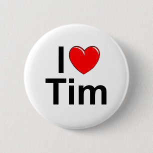 Badge Rond 5 Cm J'aime (coeur) Tim