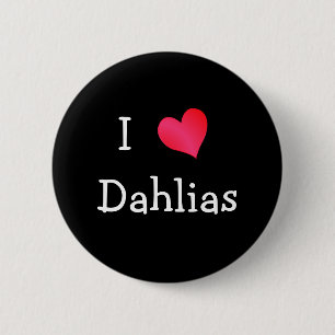 Badge Rond 5 Cm J'aime Dahlias