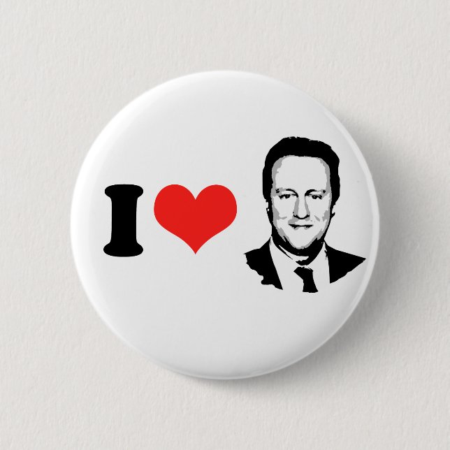 Badge Rond 5 Cm J'aime David Cameron (Devant)