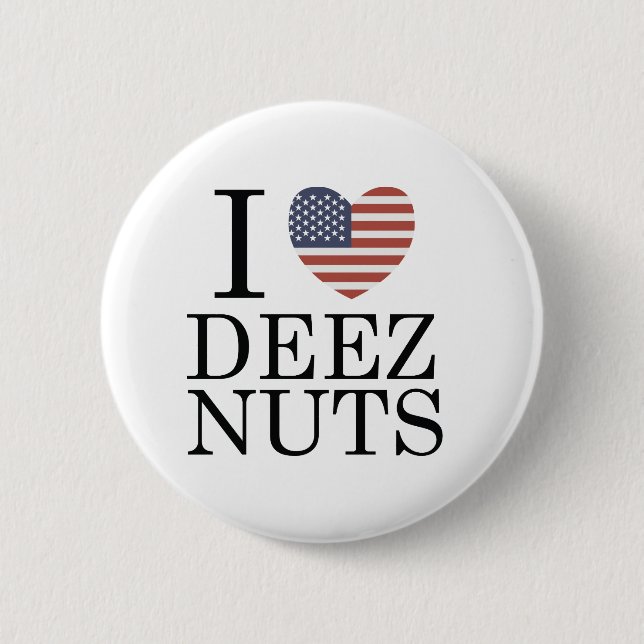 Badge Rond 5 Cm J'Aime Deez Nuts (Devant)