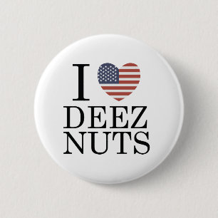 Badge Rond 5 Cm J'Aime Deez Nuts